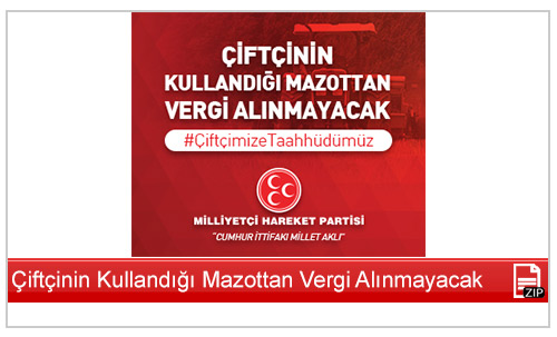 Çiftçinin Kullandığı Mazotan Vergi Alınmayacak Reklam Seti